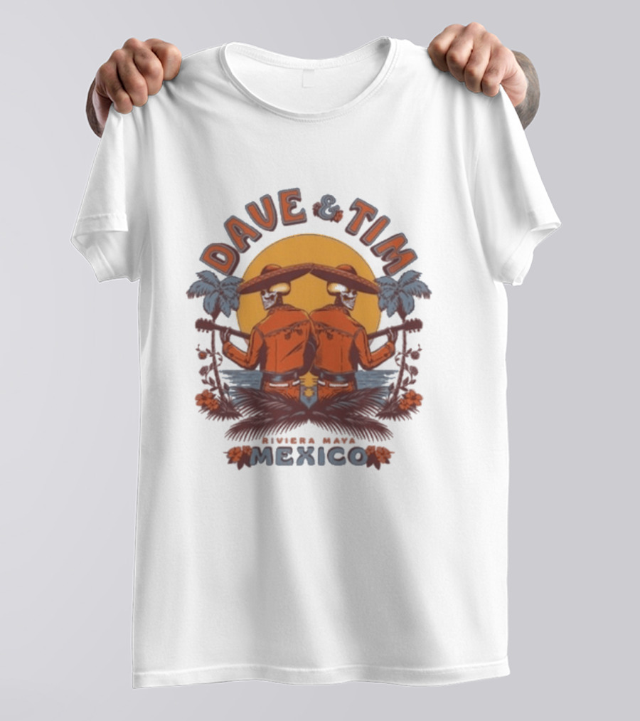 Dave & Tim Mexico 2026 Riviera Maya Sunset Show T-Shirt