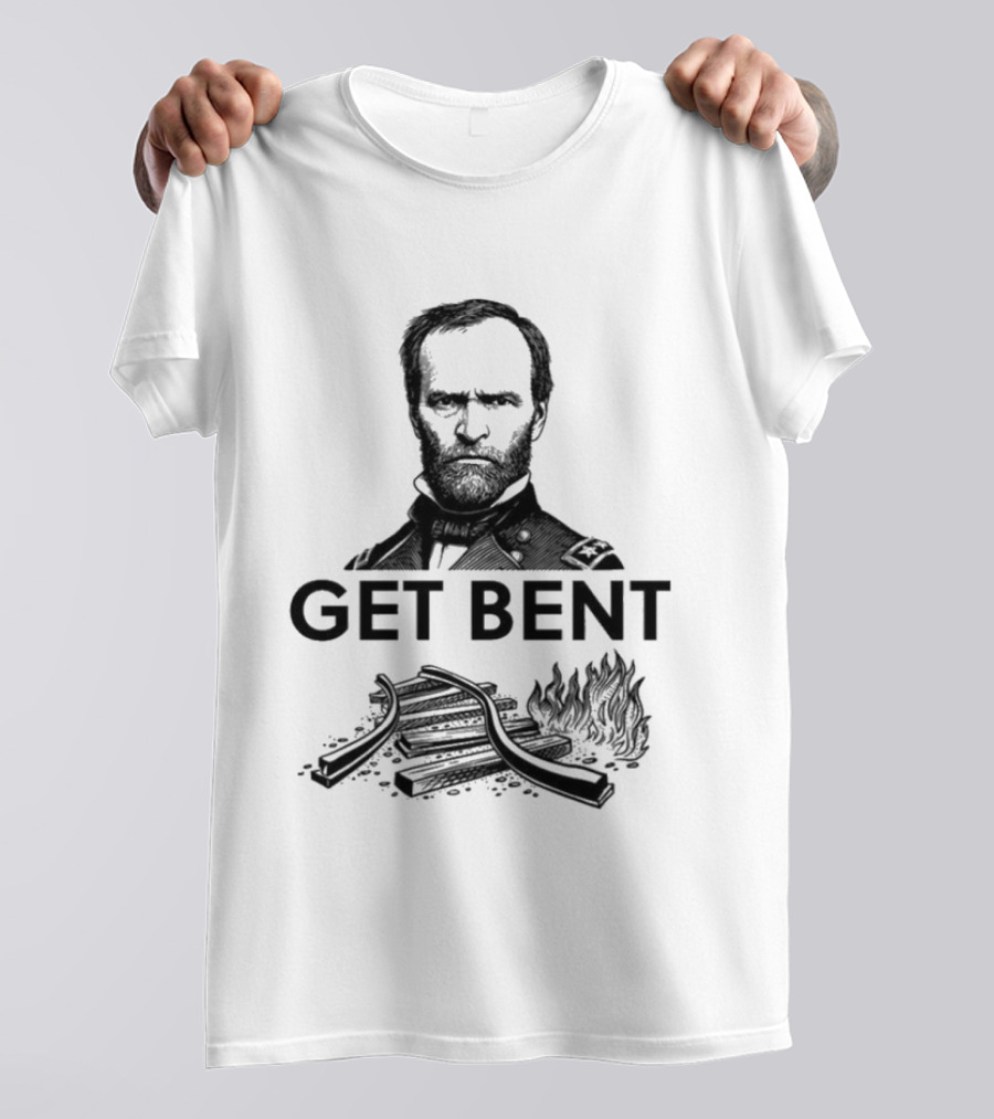 Get Bent Sherman's Neckties Bent Railroad Tracks T-Shirt