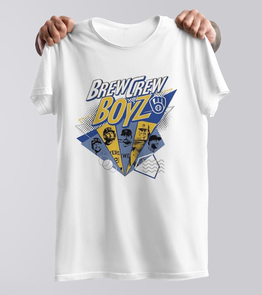 Milwaukee Brewers Brew Crew Boyz MLB Team Players Collage T-Shirt
