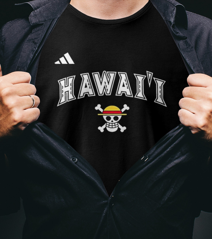 Hawaii Rainbow Warriors One Piece Crossover Luffy Pirate Skull Adventure T-Shirt