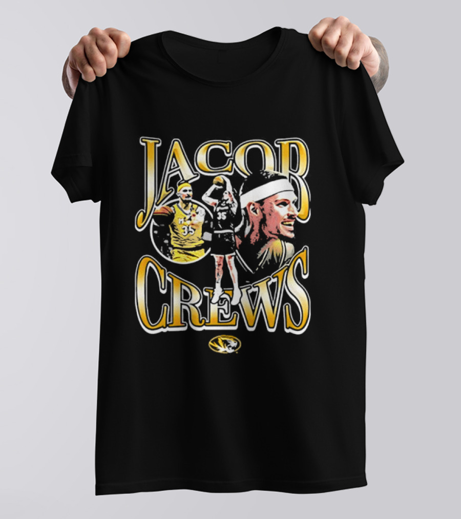 Jacob Crews Mizzou Tigers Basketball Player T-Shirt