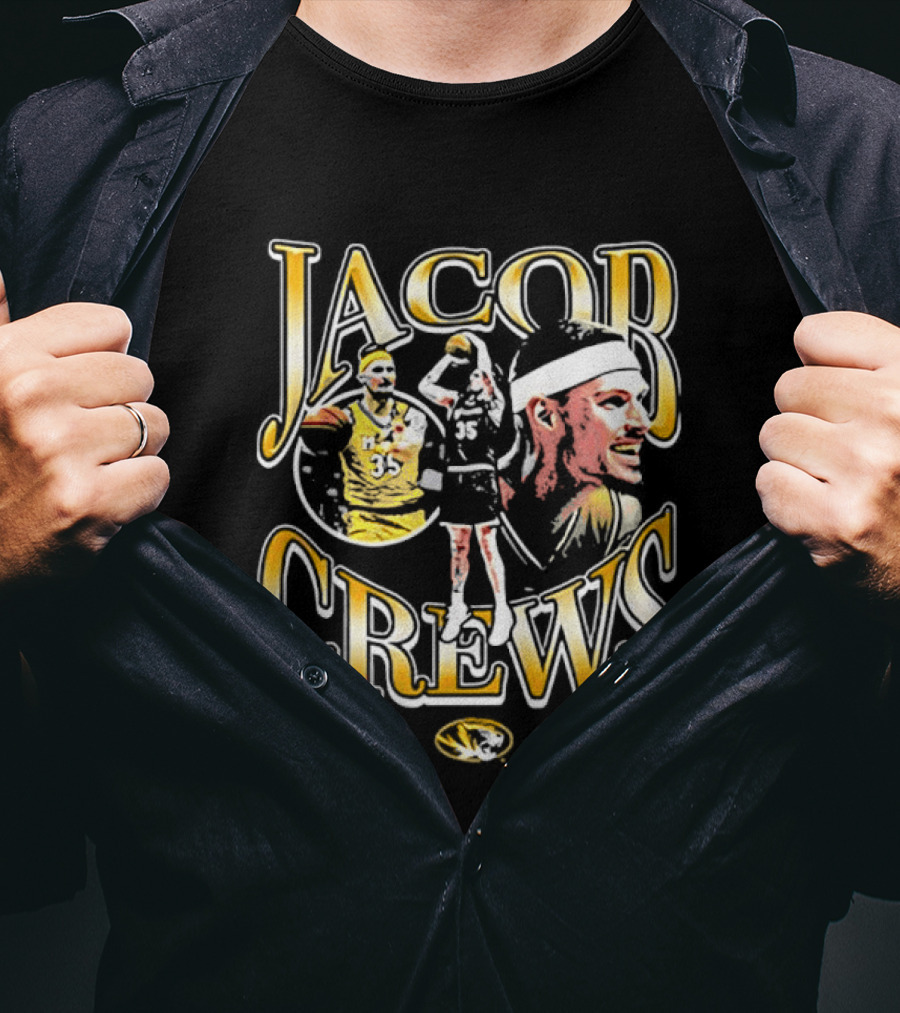 Jacob Crews Mizzou Tigers Basketball Player T-Shirt