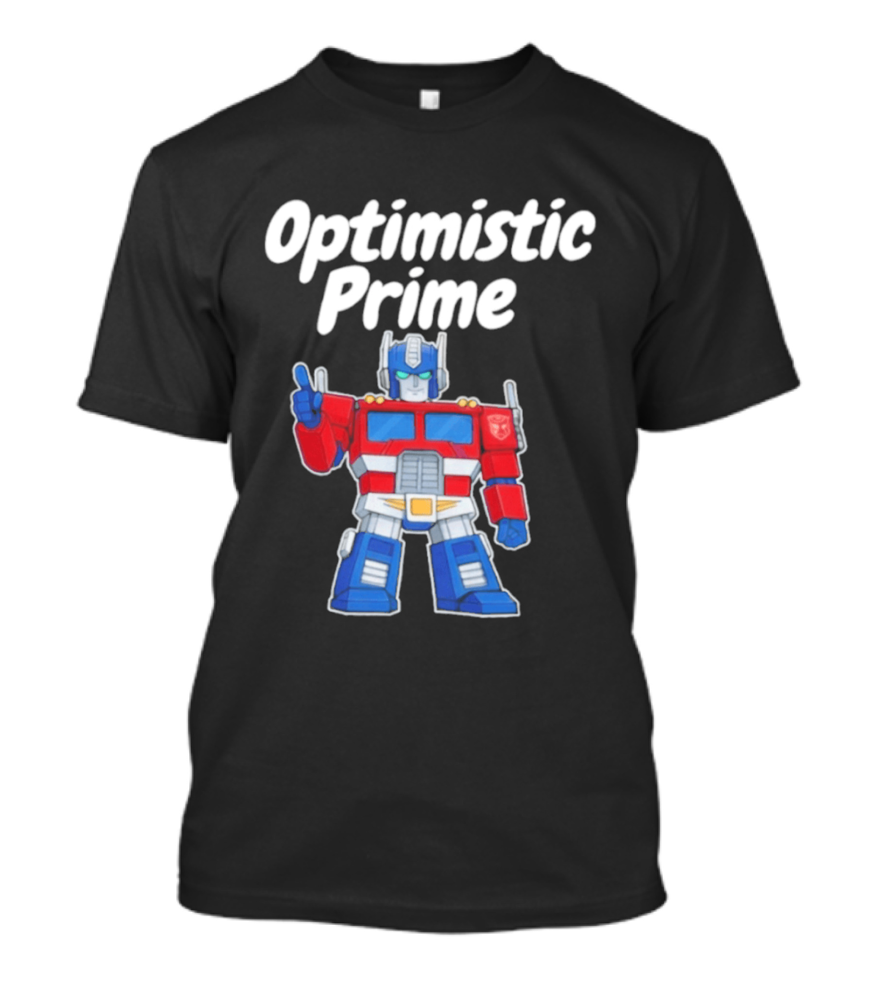 Optimistic Prime Robot Character Thumbs Up T-Shirt