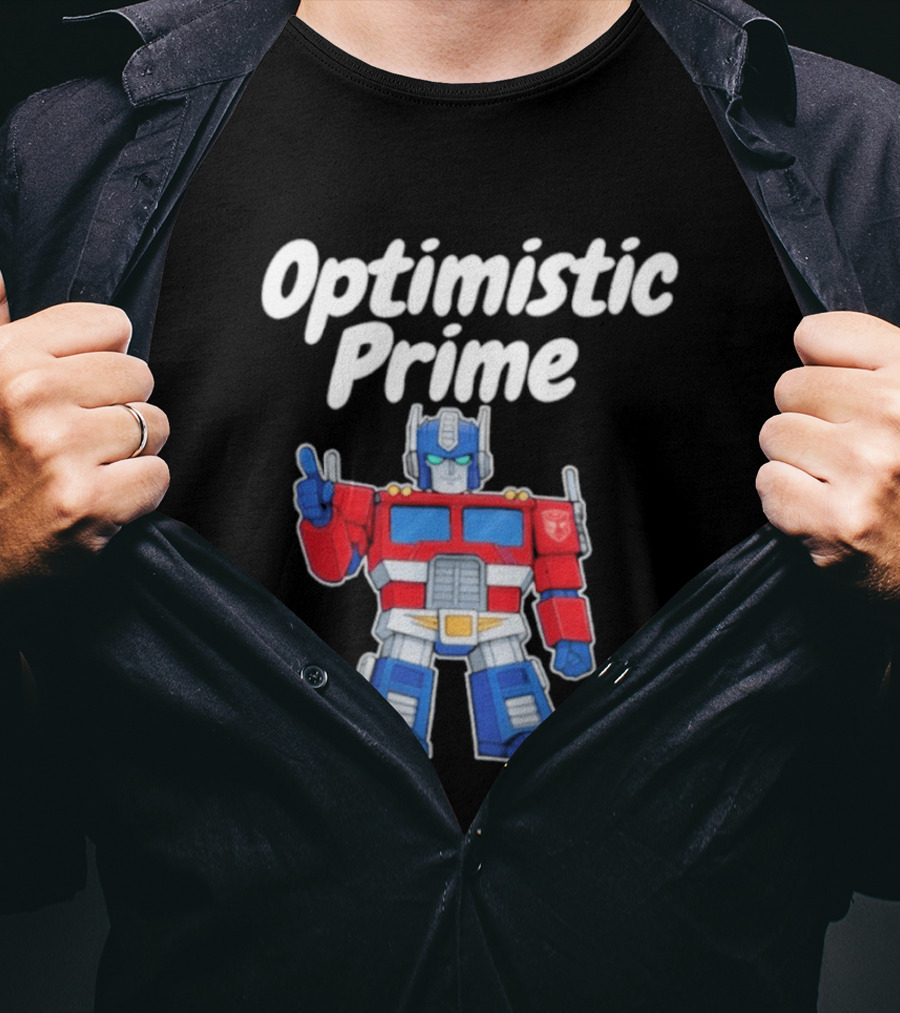 Optimistic Prime Robot Character Thumbs Up T-Shirt