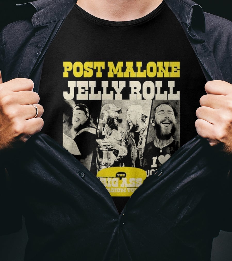 Post Malone Jelly Roll Big Ass Stadium Tour Part 2 T-Shirt