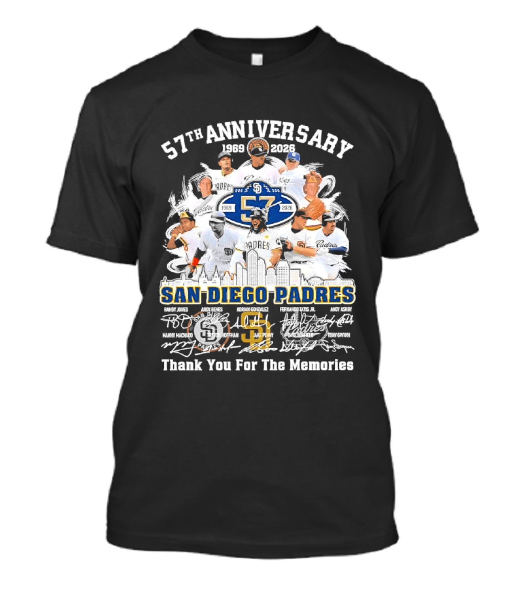 San Diego Padres 57th Anniversary 1969 2026 Thank You For The Memories T-Shirt