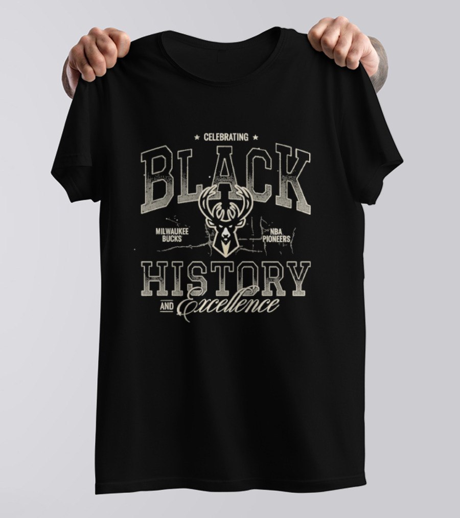 Celebrating Black History And Excellence Milwaukee Bucks T-Shirt
