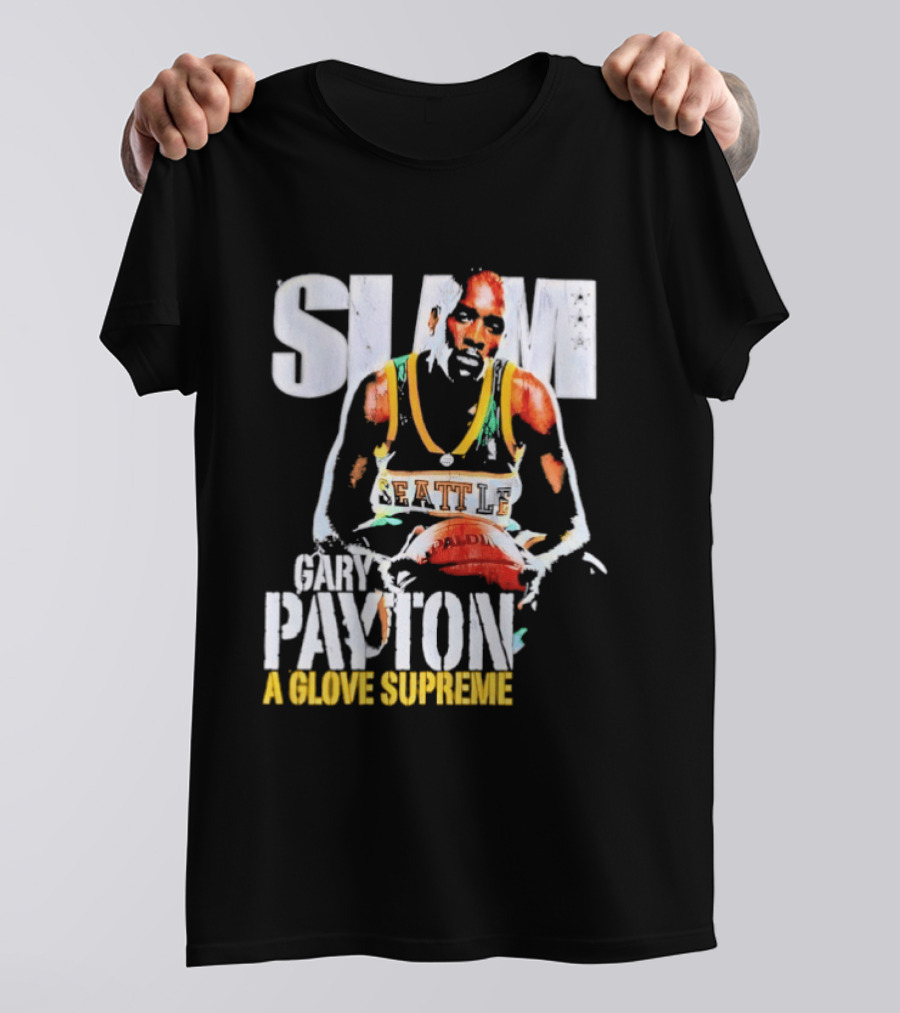 Gary Payton Slam A Glove Supreme 90s Basketball T-Shirt