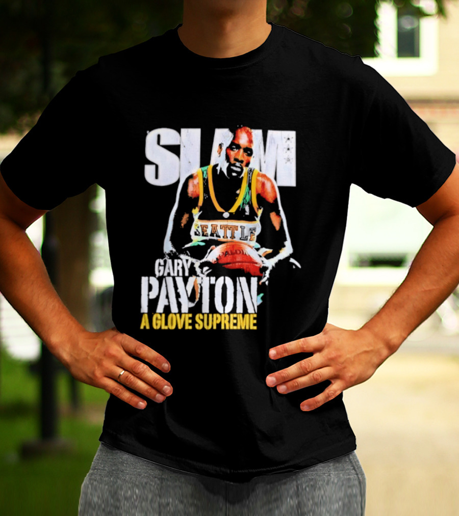 Gary Payton Slam A Glove Supreme 90s Basketball T-Shirt