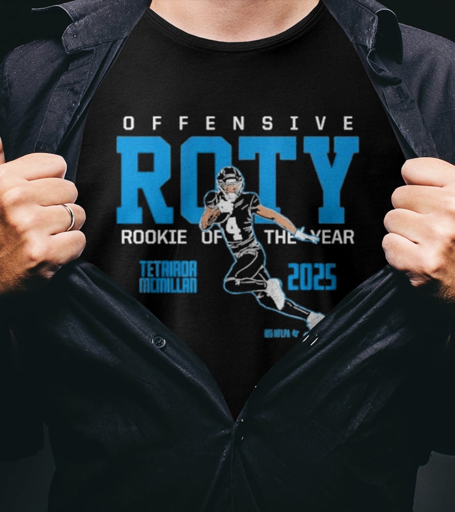 Tetairoa McMillan 2025 ROTY Offensive Rookie Of The Year Football T-Shirt