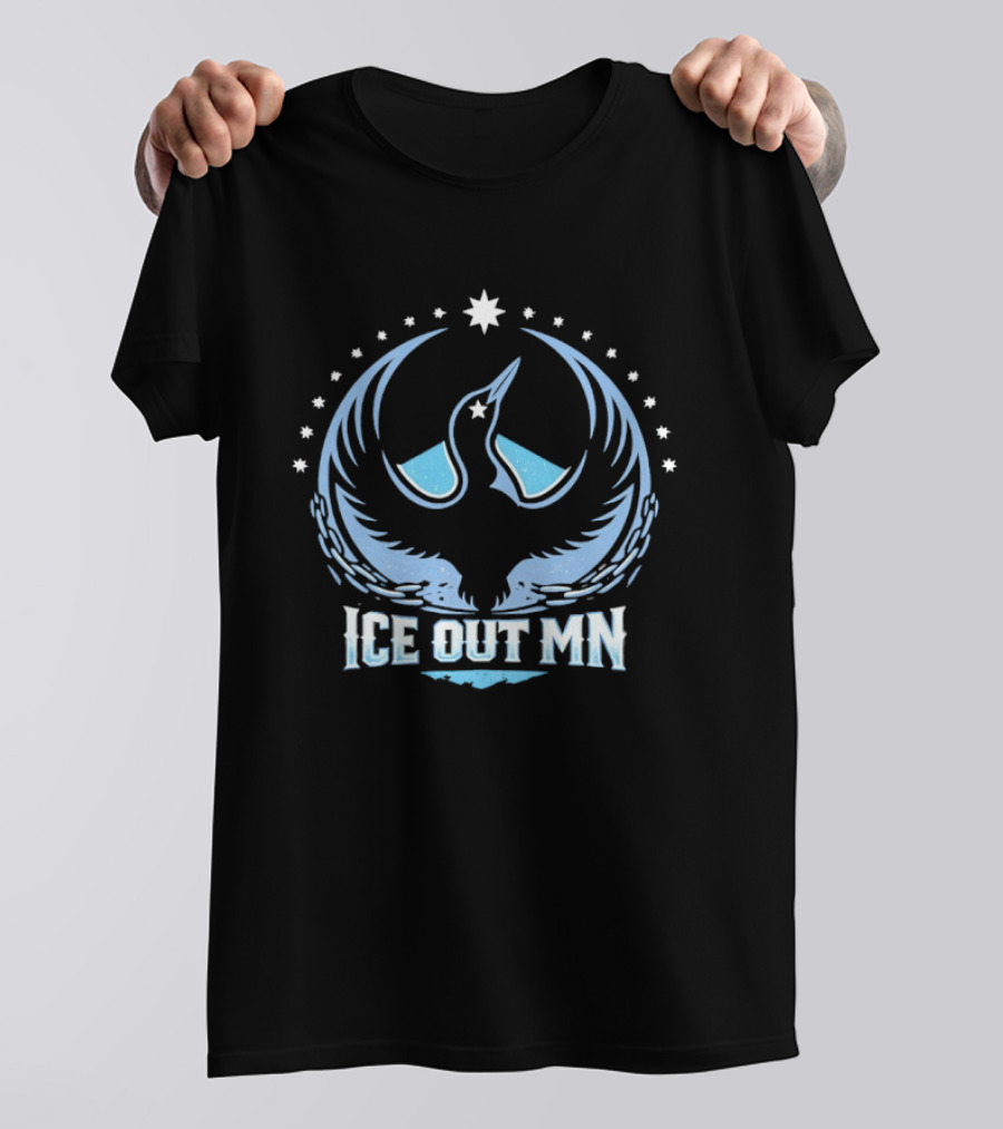 Ice Out MN Minnesota Loon Resistance Northern Star T-Shirt