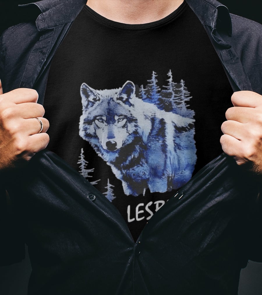 Wolf Lesbian Blue Forest T-Shirt