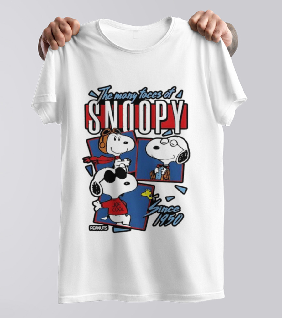 The Many Faces Of Snoopy Joe Cool Aviator Since 1950 T-Shirt