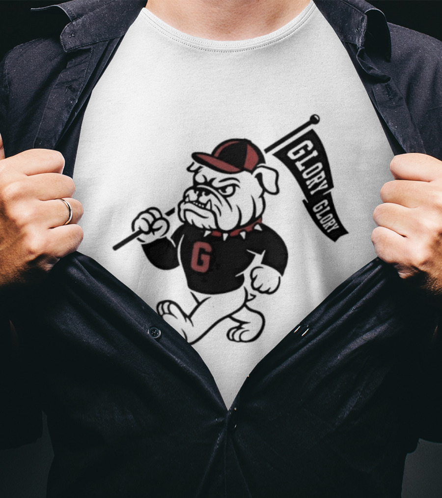 University Of Georgia G Glory Glory Bulldogs Hairy Dawg Flag T-Shirt