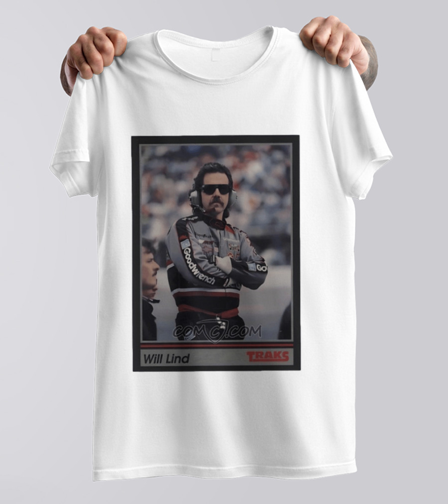 Will Lind 1991 NASCAR Goodwrench Traks Racing Trading Card T-Shirt