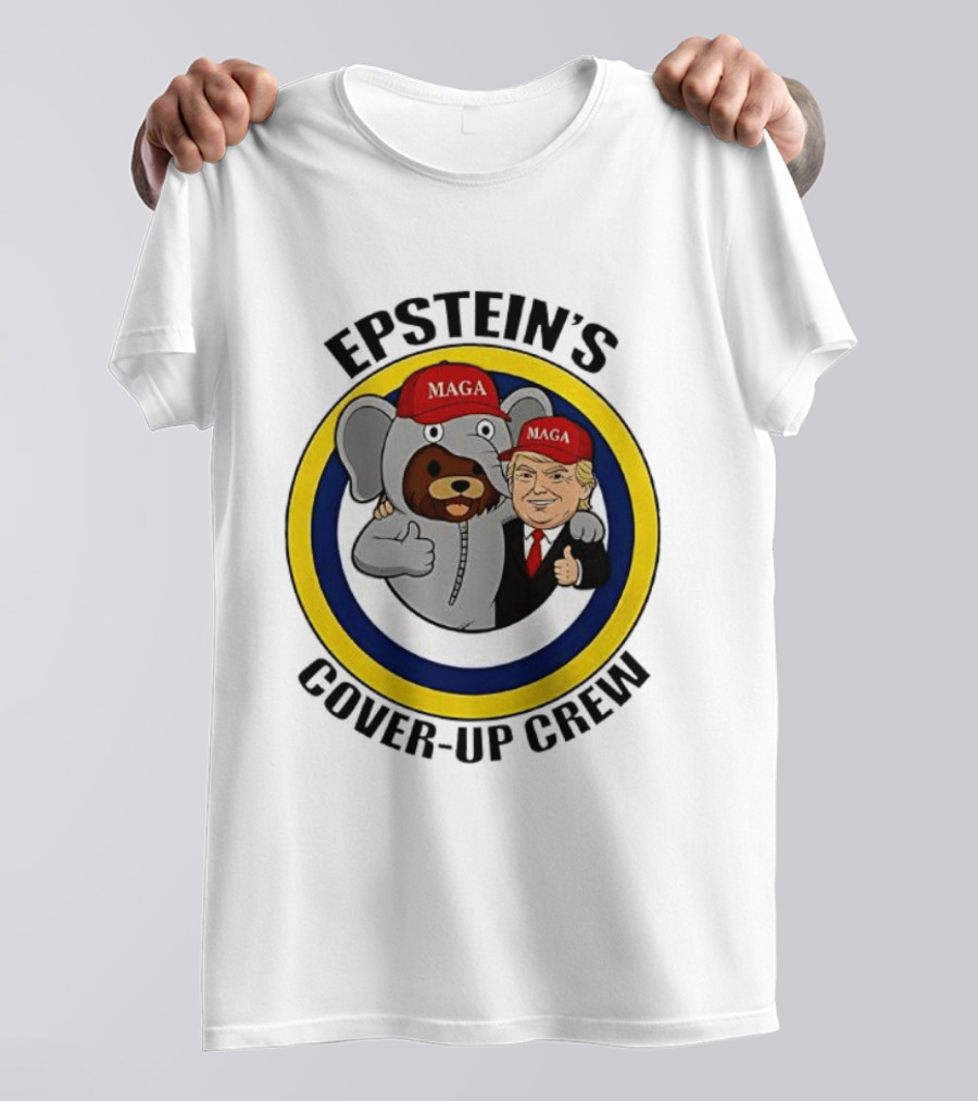 Epstein's Cover Up Crew MAGA Elephant Trump Caricature T-Shirt