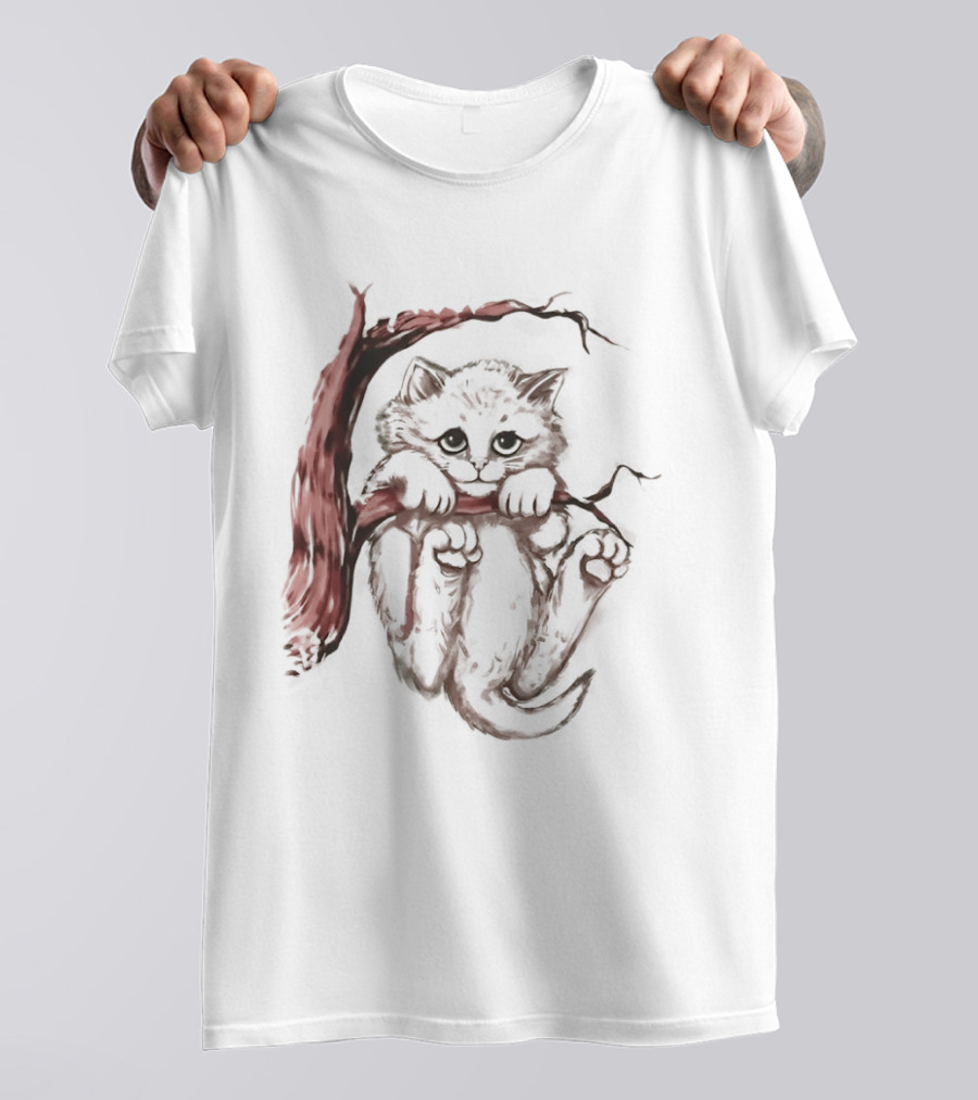 Hang In There Baby Cat On A Branch T-Shirt