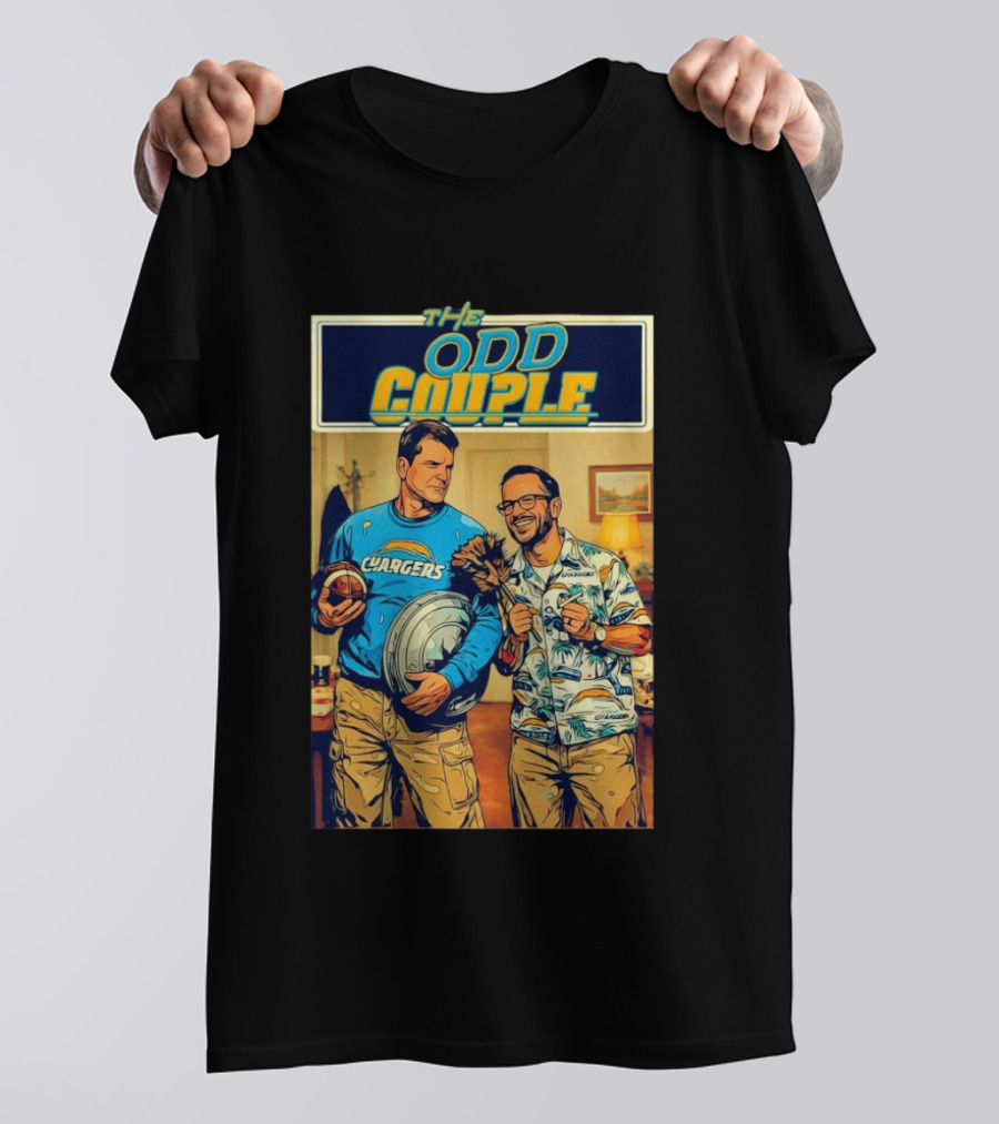 Los Angeles Chargers The Odd Couple TV Show Cartoon Football T-Shirt