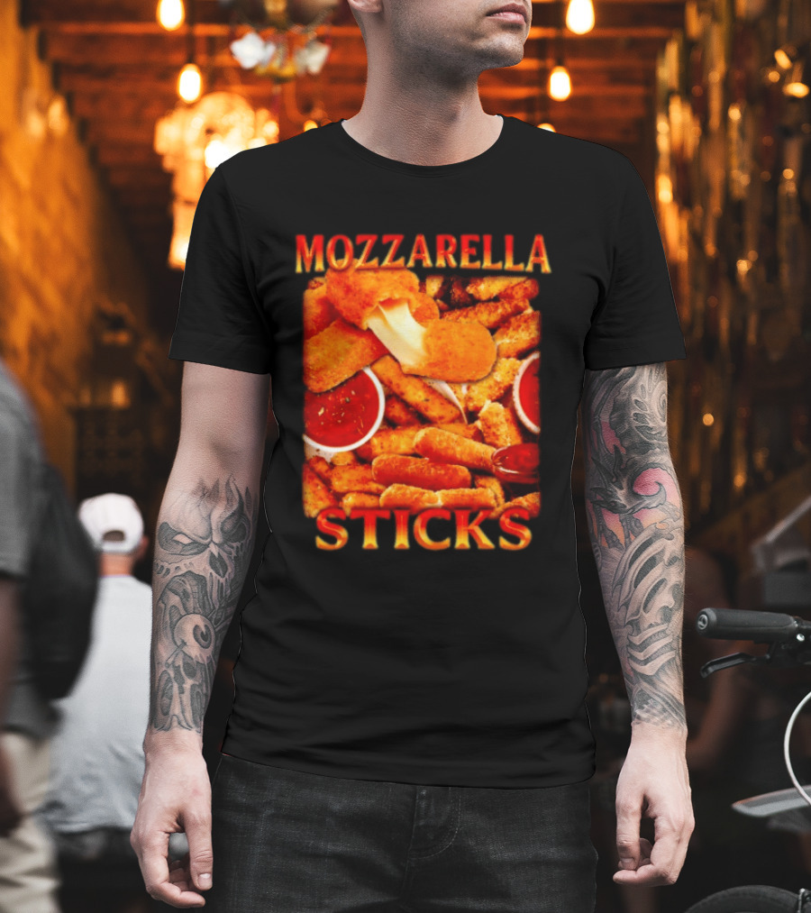 Mozzarella Sticks Gooey Cheese And Marinara Snack T-Shirt