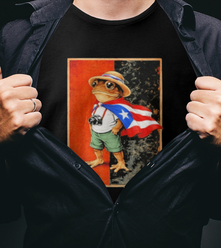 Coqui Frog Boricua Puerto Rican Flag Taino Heritage T-Shirt