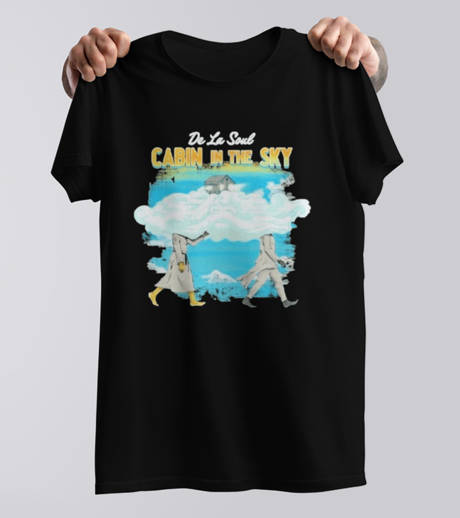 De La Soul Cabin In The Sky Clouds Walking Figures T-Shirt