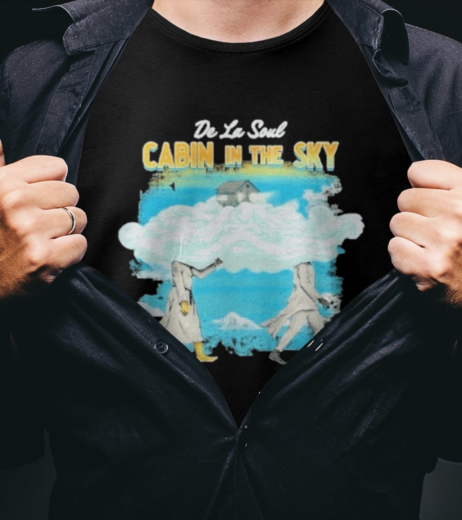 De La Soul Cabin In The Sky Clouds Walking Figures T-Shirt