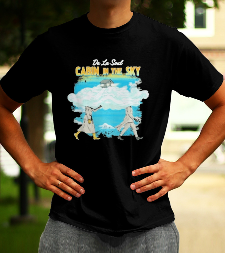 De La Soul Cabin In The Sky Clouds Walking Figures T-Shirt