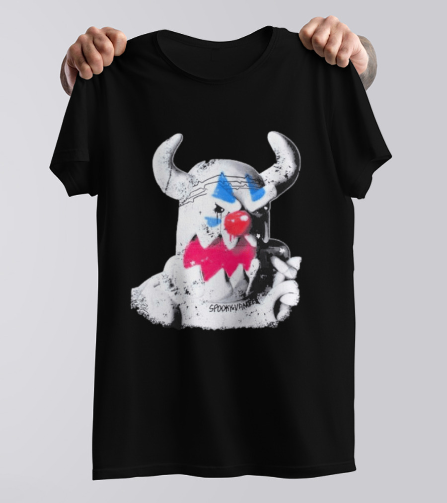 Spooky Vameee Monster Graffiti Style With Horns And Clown Features T-Shirt