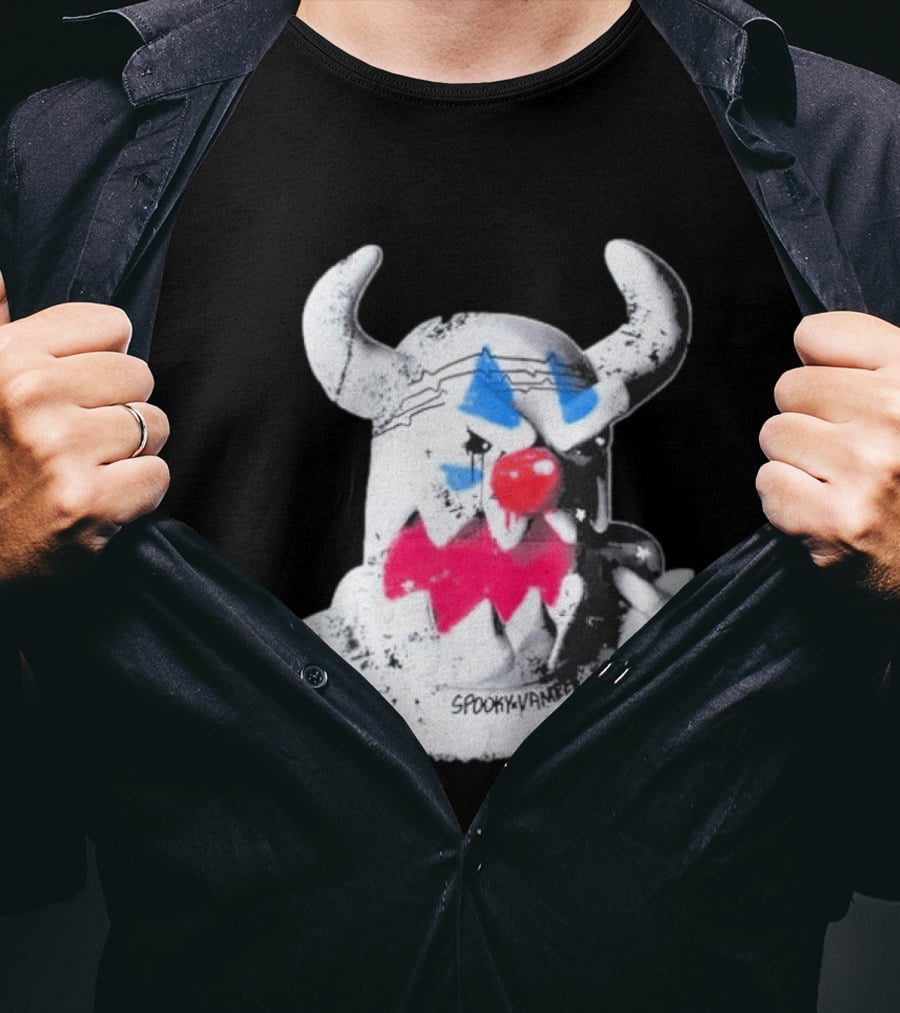 Spooky Vameee Monster Graffiti Style With Horns And Clown Features T-Shirt