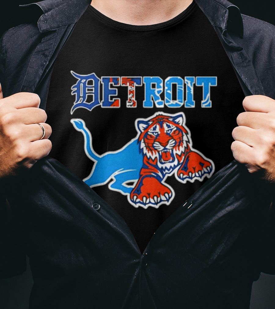 Detroit Tigers Lions Collaboration Fan Gear T-Shirt