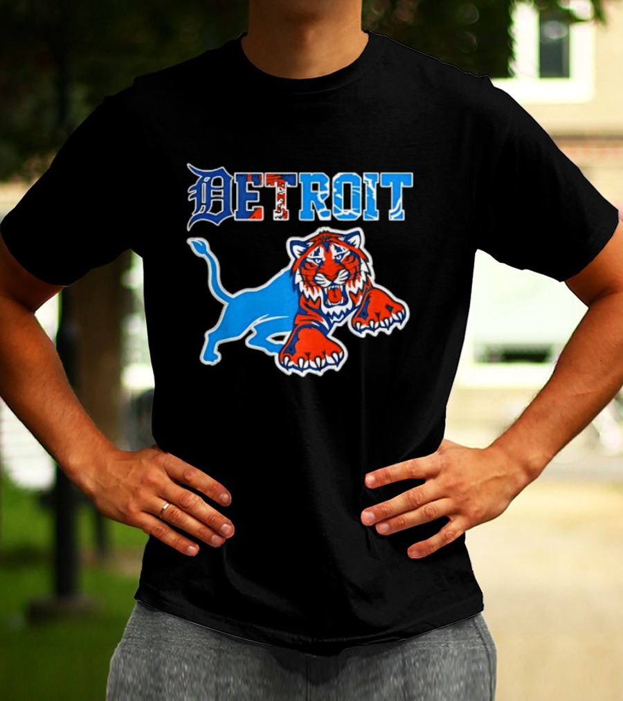Detroit Tigers Lions Collaboration Fan Gear T-Shirt