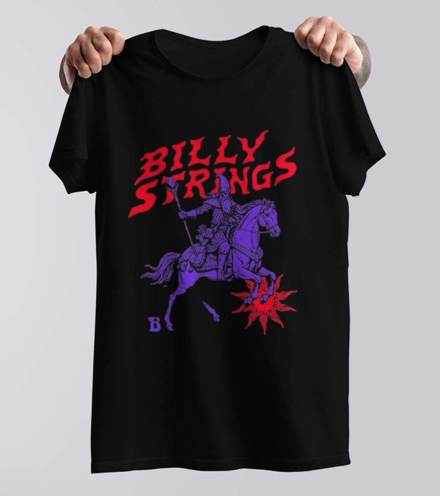 Billy Strings Winter 2026 Tour Knight's Tale Fiery Knight On Horseback T-Shirt