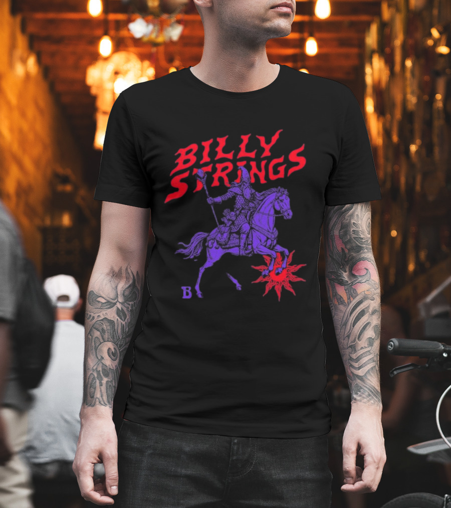 Billy Strings Winter 2026 Tour Knight's Tale Fiery Knight On Horseback T-Shirt