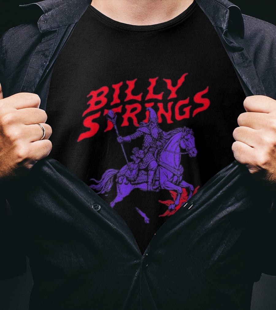 Billy Strings Winter 2026 Tour Knight's Tale Fiery Knight On Horseback T-Shirt