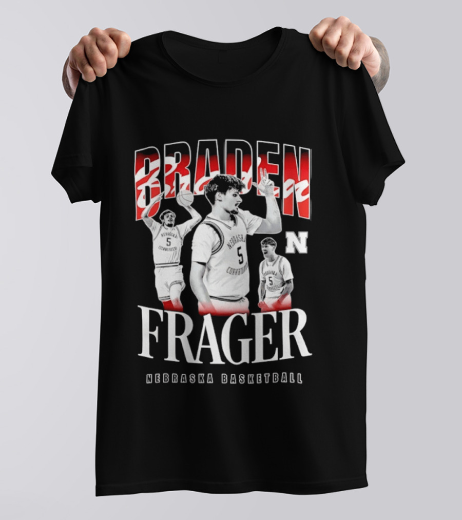 Braden Frager Nebraska Cornhuskers Basketball 90s T-Shirt
