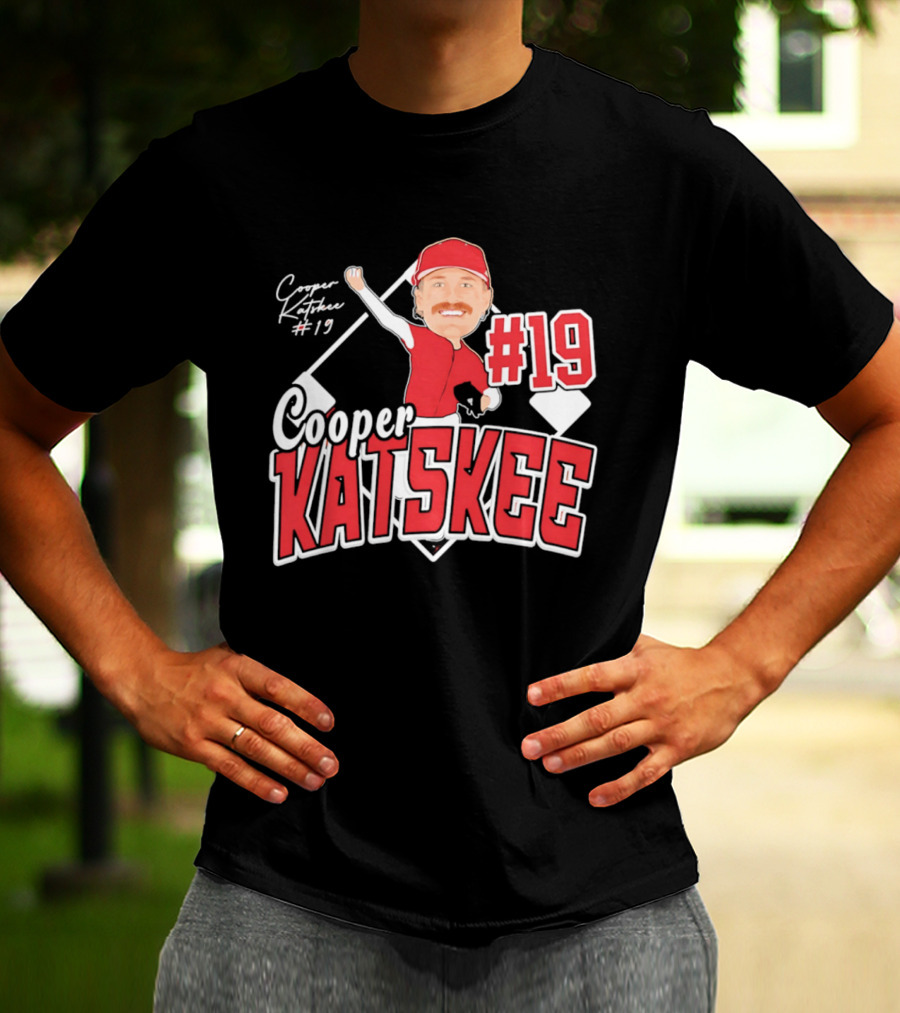 Cooper Katskee #19 Nebraska Baseball Caricature T-Shirt