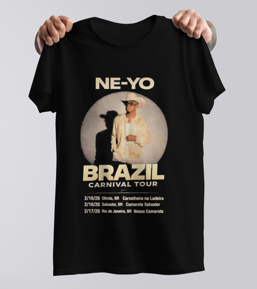 Ne Yo Brazil Carnival Tour 2026 Olinda Salvador Rio De Janeiro Dates T-Shirt