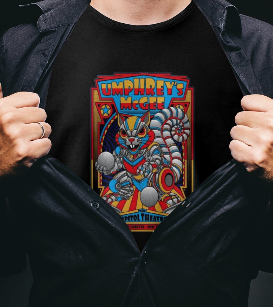 Umphrey's McGee Capitol Theatre Port Chester NY February 7 2026 Robot Squirrel T-Shirt
