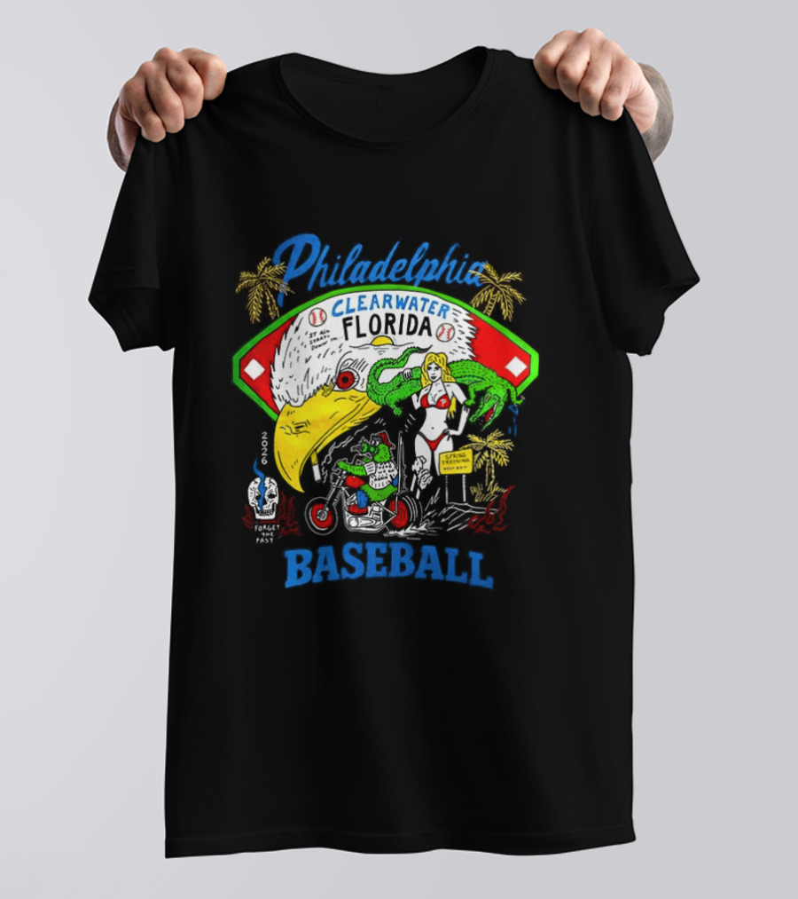 Philadelphia Phillies Clearwater Florida Baseball Alligator Beach Scene 2026 T-Shirt