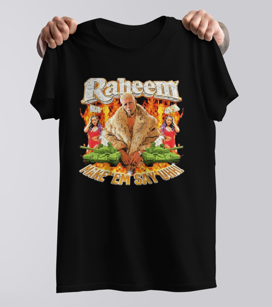 Raheem Fur Coat Flames Cash Tanks Make 'Em Say Uhh T-Shirt
