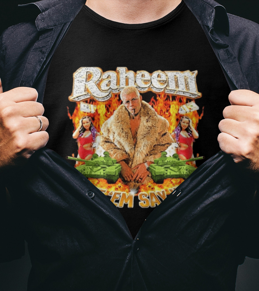 Raheem Fur Coat Flames Cash Tanks Make 'Em Say Uhh T-Shirt