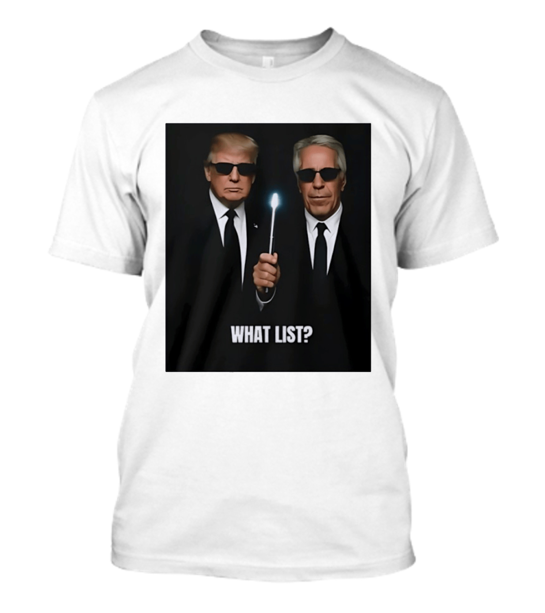 Donald Trump Jeffrey Epstein What List Men In Black T-Shirt