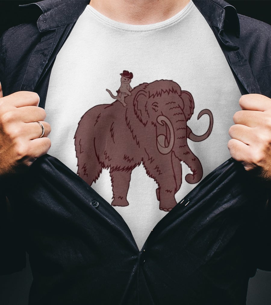 Gary Riding Mammoth Cowboy Adventure T-Shirt