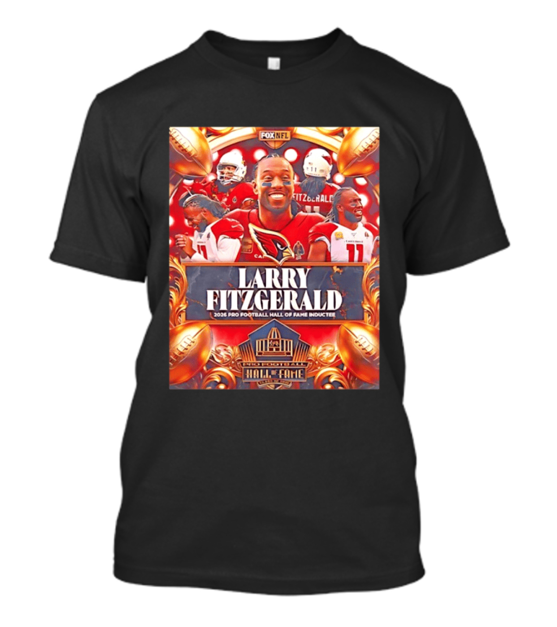 Larry Fitzgerald Arizona Cardinals 2026 Pro Football Hall Of Fame Inductee NFL T-Shirt