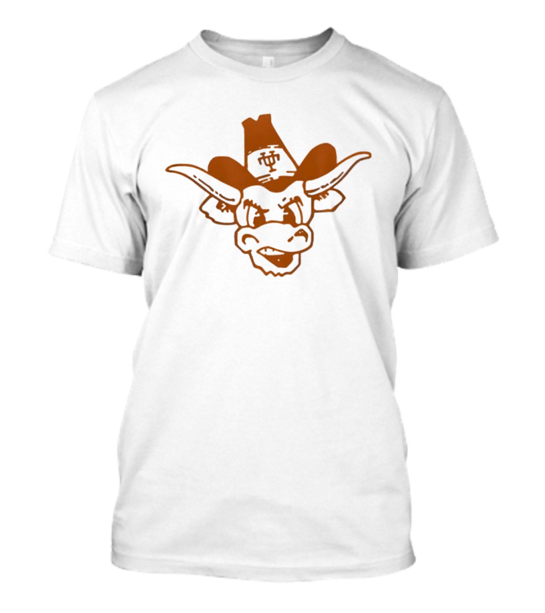 Texas Longhorns Scowling Bull Cowboy Hat Orange T-Shirt