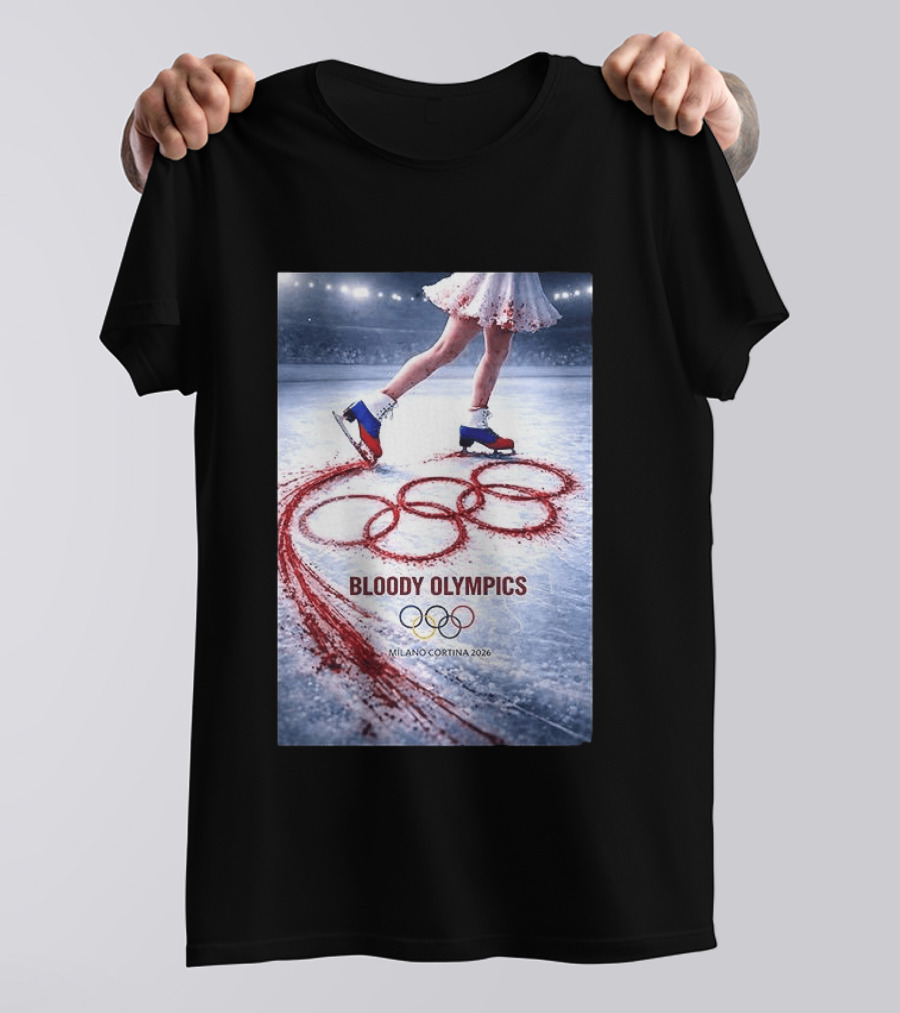 Bloody Olympics Ice Skating Milano Cortina 2026 Winter Games T-Shirt