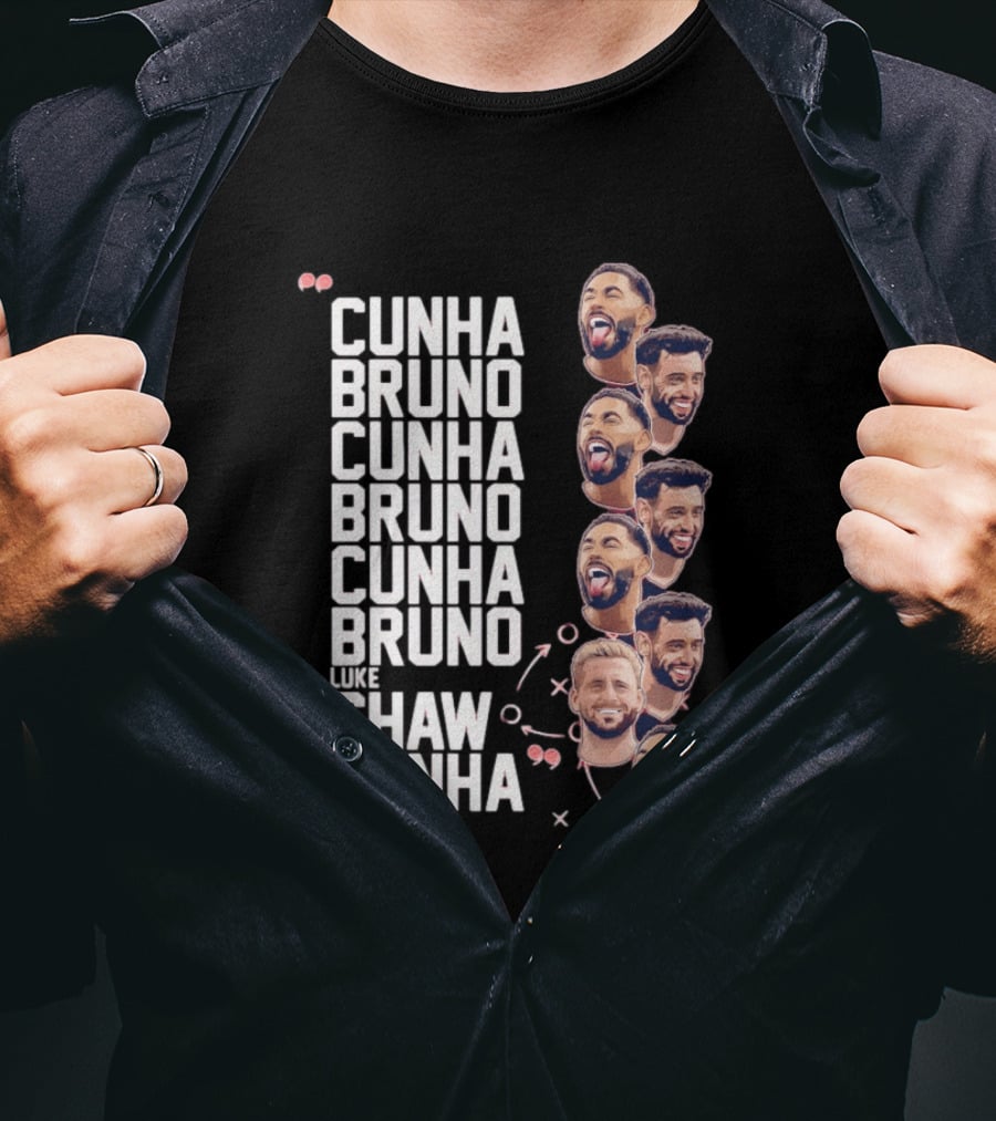 Cunha Bruno Cunha Bruno Cunha Bruno Luke Shaw Cunha Faces T-Shirt