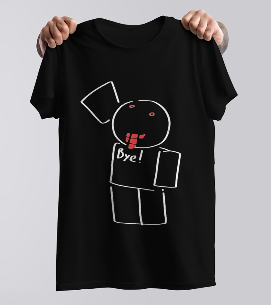 Debunkoider's Bye Robot Stick Figure With Red Tie T-Shirt