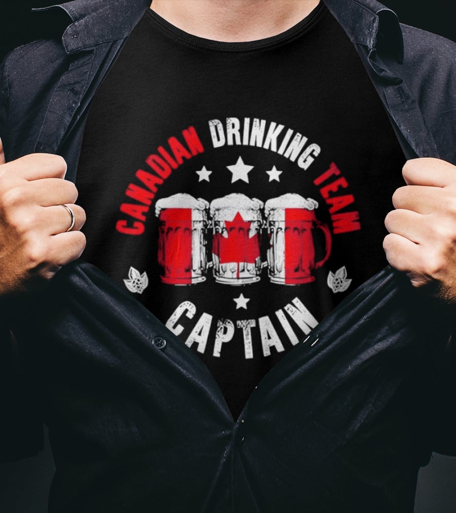 Canadian Drinking Team Captain Canada Flag Beer S T-Shirt