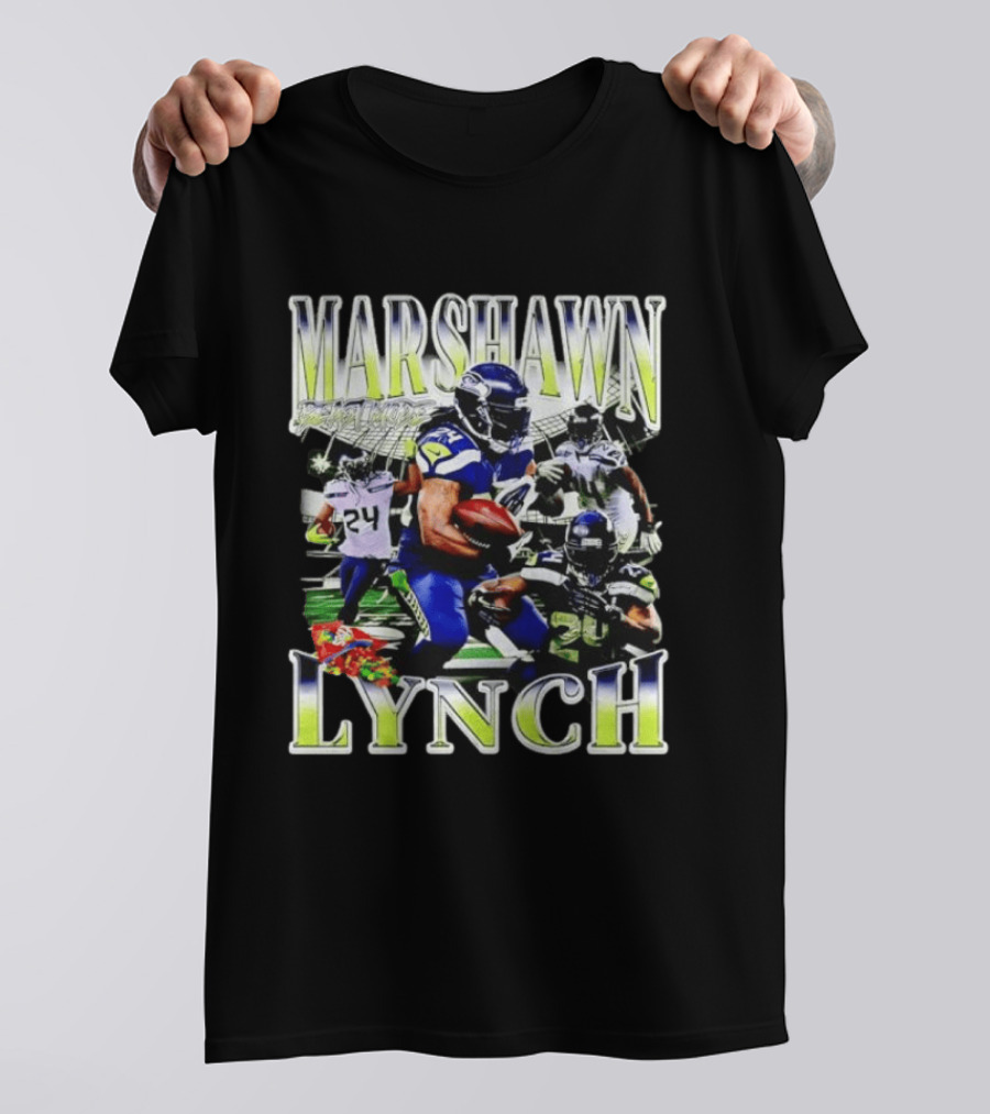 Marshawn Lynch Seattle Seahawks Football Star Running Back Legends T-Shirt